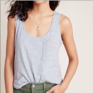 Anthropologie Size Medium Flynn Double Pocket Gray Tank Top